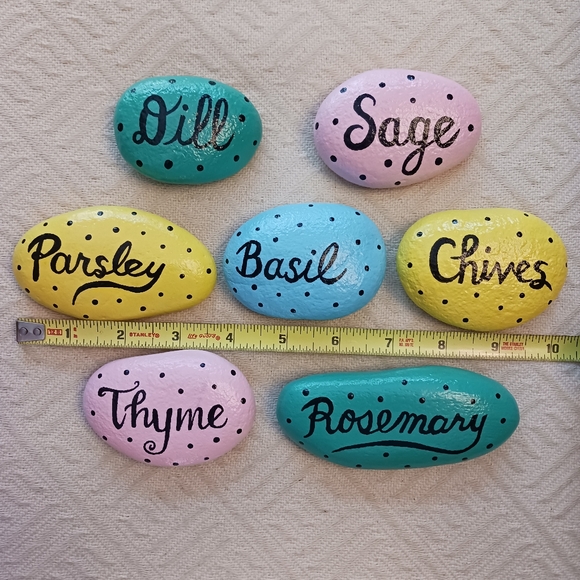 Hand Painted Garden Herb Markers - Set of 7 - Picture 3 of 4